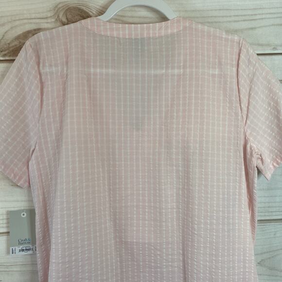 Croft & Barrow Intimates Pink & White Stripes Short Sleeve Sleep Dress Size S - Picture 4 of 9